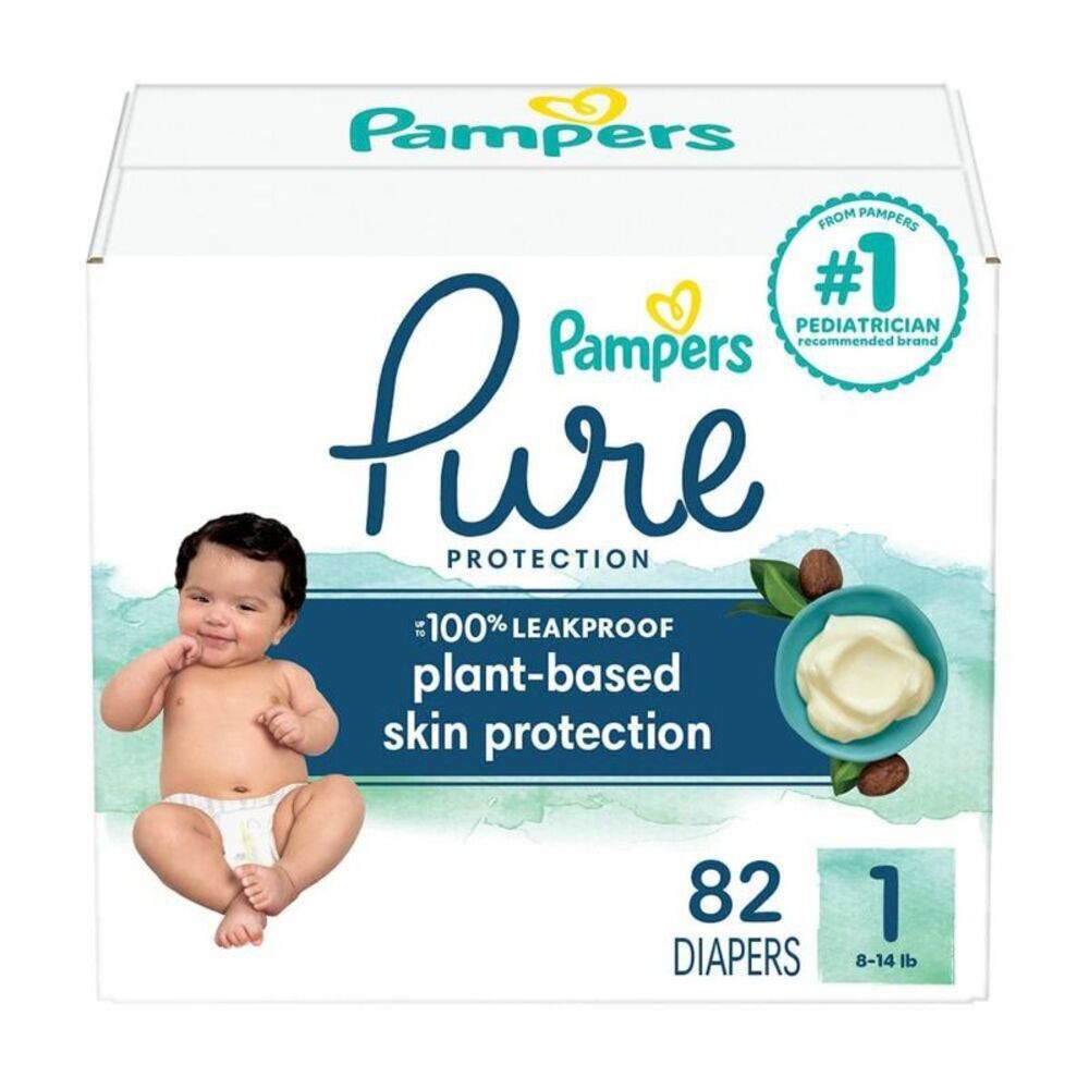 Pampers Pure Protection Diapers Super Pack - Size 1 - 82ct